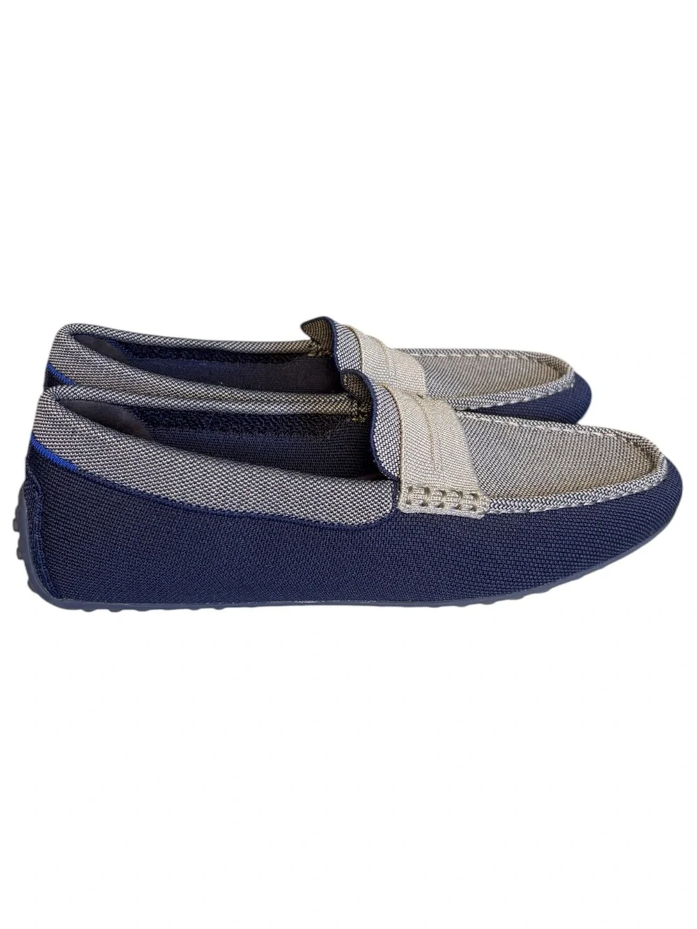Rothy’s Amalfi Blue & Gray Men’s Driving Loafers Size 10.5